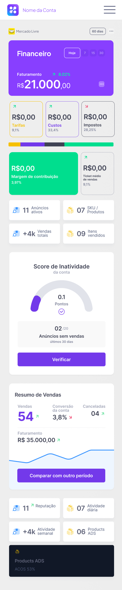 Desafio transformar o layout a fim de atender um conjunto de necessidades, são elas: reduzir a quantidade de rolagens da página extensa, melhorar o layout e fazer reestruturação das informações